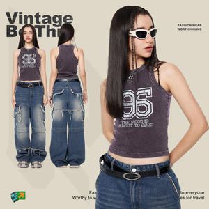 2024 été nouveau lavé et ancien impression numérique gilet femmes pur désir rue danse Hottie sans manches débardeurs - Product Image 4