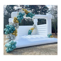 Commercial adultes enfants pastel fête lune marche videur gonflable blanc mariage gonflable château de saut blanc maison de rebond à vendre