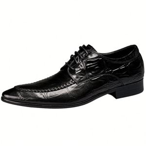 Zapatos de Vestir Formales de Negocios Personalizados de Alta Gama, de Cuero Genuino, Estilo Británico, con Cordones, para Hombre - Product Image 6