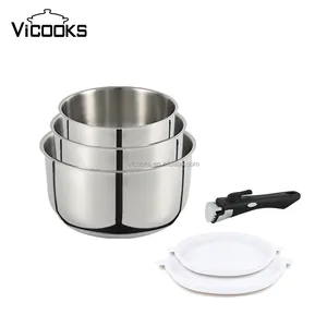 6pcs sets coloured stainless cookware cast iron pots and pans aluminium cooking pots cookware