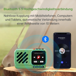 Haut-parleur portable intelligent sans fil pour l'extérieur, mini, avec radio FM, écran tactile, pour téléphone portable, scène, compatible V5.3 IPX5 - Product Image 2