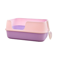Toilette ouverte extra-large anti-éclaboussures Kitty spacieuse en plastique outil de nettoyage pour animaux de compagnie concept ouvert accessoire de litière pour chat