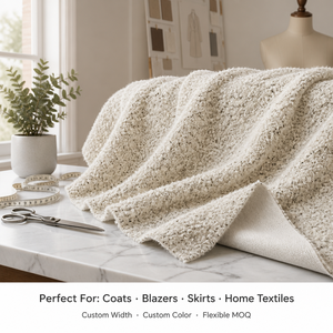 Tissu bouclé en laine et polyester 600 GSM, texture tweed bouclée, largeur 135 cm, <span class=keywords><strong>pour</strong></span> la confection de vestes, manteaux et cardigans <span class=keywords><strong>pour</strong></span> femmes - Product Image 2