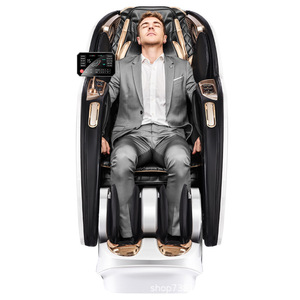 4D Robotic Massage Chair SL Guide Rail Full Body Zero Gravity Electric Massage Chair Black And White - Product Image 4