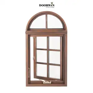 Ventana de madera con doble manivela de vidrio templado, ventanas abatibles, diseño moderno, 48x60, gran oferta