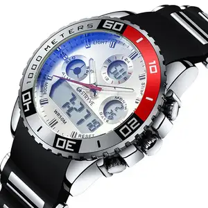 8023 Mens Luxury Watch Men Analog Digital Dual Display Waterproof Sport Watch Original Led Quartz Watch Male Clock