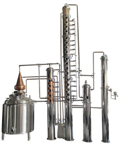 Équipement de distillation en colonne de cuivre avec moteur de pompe - Alambic de distillation de whisky américain, tour de reflux d'alcool, plaque à capuchons à bulles - Product Image 2