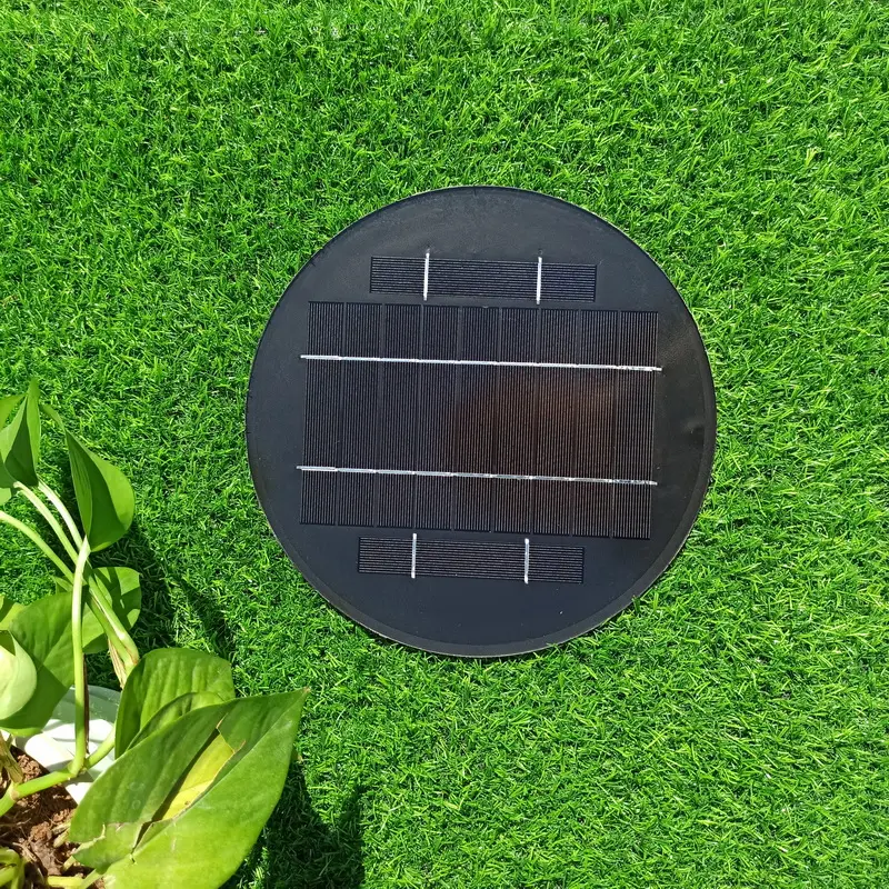 Paneles Solares 5W 5.5V vetro temperato nero PV fotovoltaico celle solari monocristalline in vendita Mini pannello solare rotondo a cerchio