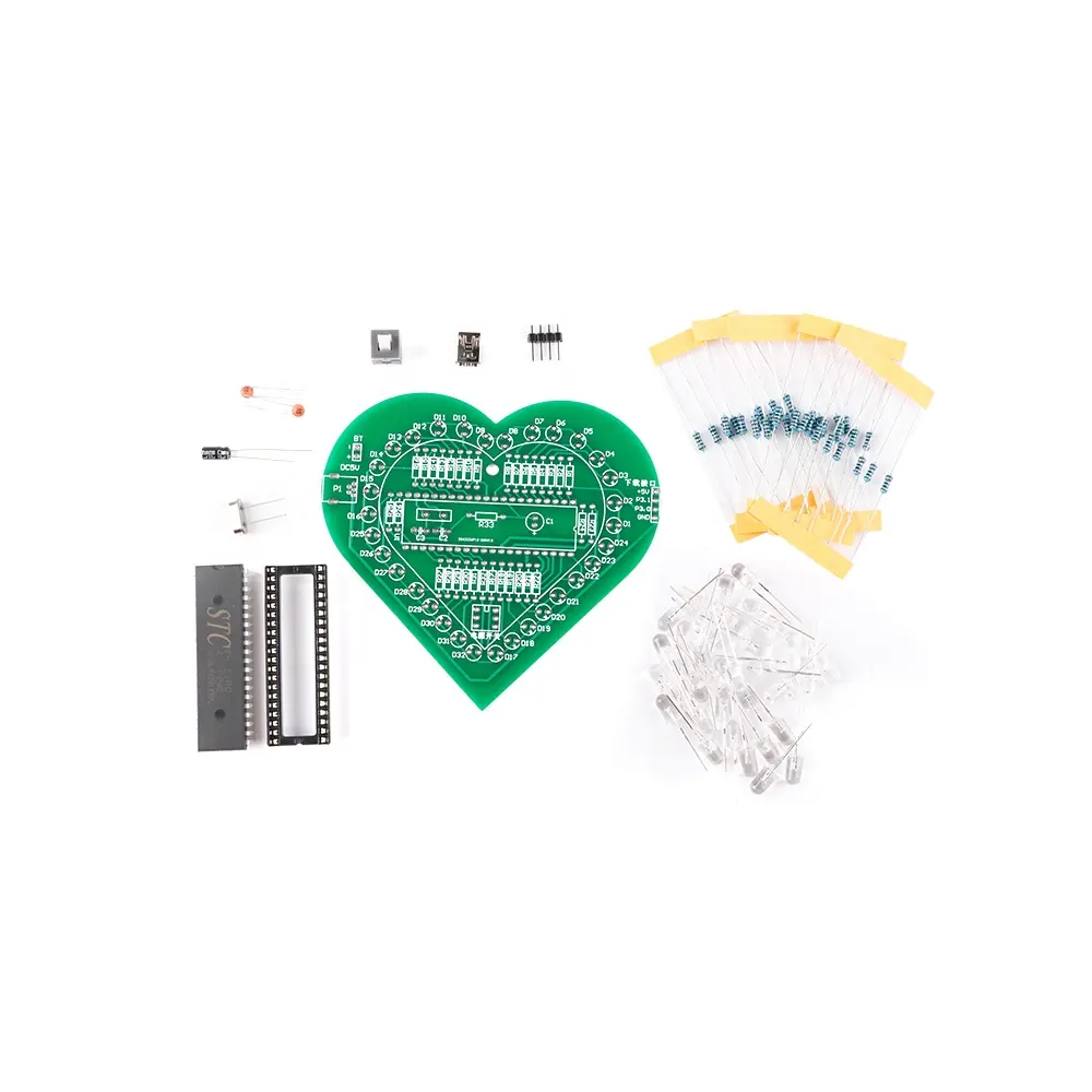 Taidacent אלקטרוני הלחמה פרויקט מתנה צבעוני LED מהבהב DIY אלקטרוני ערכות לב אהבה בצורת אלקטרוניקה תחביב ערכות