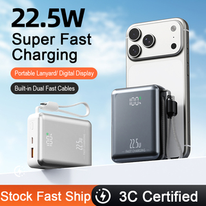 เครื่องชาร์จพกพา อัลตร้ามินิ 10000mAh 22.5W พาวเวอร์แบงค์ชาร์จเร็ว |   สายชาร์จ USB-C ปลอดภัยสำหรับการเดินทาง อุปกรณ์ชาร์จที่จำเป็นสำหรับการเดินทาง - Product Image 4