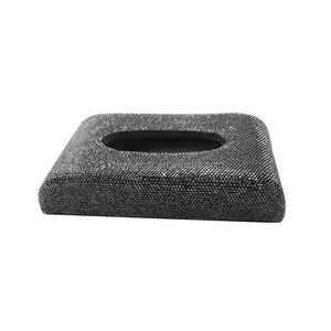 Porte-serviettes en cuir avec strass en cristal créatif, boîte de rangement pour papier toilette, boîte à mouchoirs de voiture, accessoires d'organisation - Product Image 6