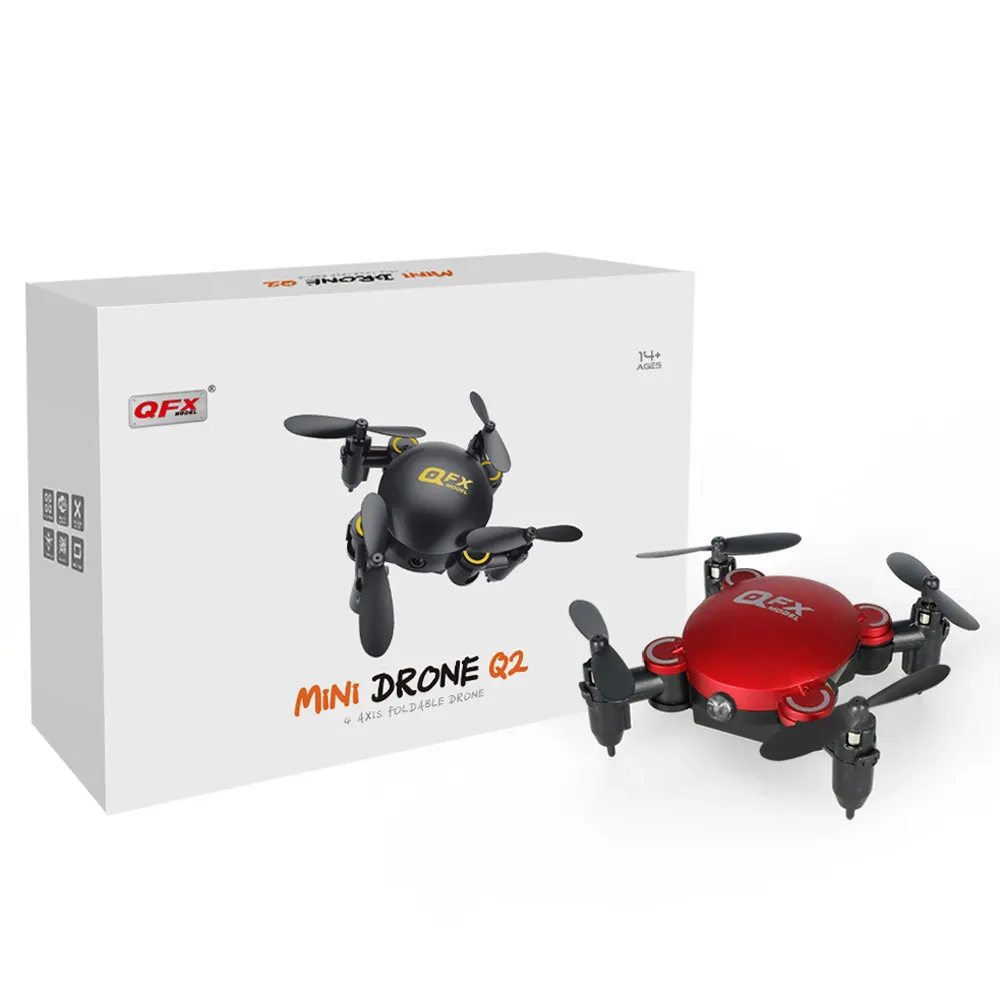 Q2 Mini Pieghevole Tasca Drone 4-Axis 2.4Ghz 0.3MP RC Drone Wifi Della Macchina Fotografica Senza Testa Modalità di Mantenimento di Quota Drone 3D Vibrazione RC Quadcopter