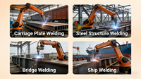 Robot de soudage à l'arc immergé à double fil pour la construction navale |   PLC et moteur articulés à 6 axes |   Productivité accrue