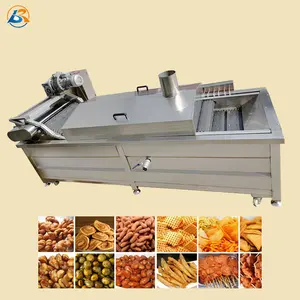 Automatic Potato Finger Chips Deep Fryer Continuous Conveyor Belt Dough Falafel Frying Machine For Sale