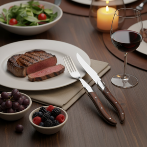 Utensilios de Cocina de Acero Inoxidable, Cuchillos Laguiole, Tenedor, Cuchillo para Carne Laguiole y Caja - Product Image 5