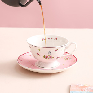 Cute Rabbit Design Coffee Cup and Saucer pink <b>Tea</b> <b>Gifts</b> <b>Set</b> for Women - Product Image 3