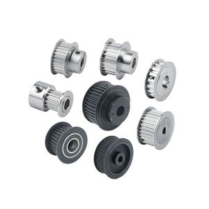 Poulie de distribution synchrone noire avec profil de dent hélicoïdale, en fer, de forme cylindrique, usinée par hélicoïlage - Product Image 5