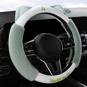 Cubierta <span class=keywords><strong>para</strong></span> volante <span class=keywords><strong>de</strong></span> coche nuevo invierno Universal felpa cálida antideslizante lindo gatito cubierta <span class=keywords><strong>de</strong></span> manillar - Product Image 1