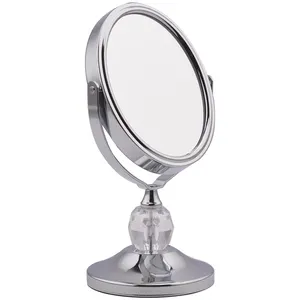 Factory Directly Supply Ready To Ship Makeup Mirror Tabletop Metal Frame Girl Makeup Vanity Mirror For Cosmetic