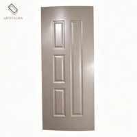 Revêtement de porte en mélamine imperméable HDF MDF, peaux de porte moulées, surface finie facile à nettoyer pour hôtel, appartement, salle de bain