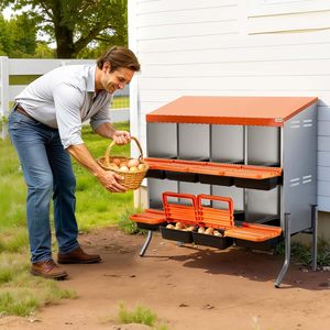 Eenvoudige eierenverzamelende kippenlegboxen met steunpoten, rollende legboxen voor kippen en hennen die eieren leggen - Product Image 6