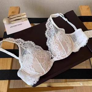 <strong>Sexy</strong> Lace Bra Set Seamless Ultra Thin Underwear Women Comfort Tank Embroidery Bandeau Underwear Push up Bra Lingerie Panty Set - Product Image 5