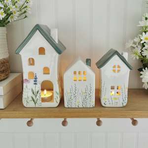 Calentador de cera para <span class=keywords><strong>casa</strong></span>, flores de <span class=keywords><strong>pradera</strong></span>, <span class=keywords><strong>casa</strong></span> de cerámica, soportes de luz de té, Quemador de aceite - Product Image 3