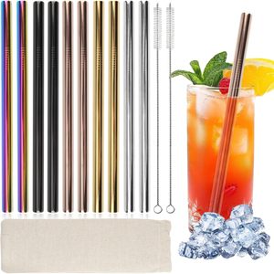 Pailles métalliques droites en acier inoxydable 304 pour thé aux perles, colorées, peintes par pulvérisation, avec logo gravé au laser, pour le commerce transfrontalier - Product Image 1