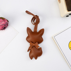 PU Leather Bear Keychain with Lanyard Cute Bag Pendant Key <b>Ring</b> Car Decor Wholesale Gift - Product Image 4
