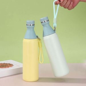 Bouteille d'eau personnalisable avec logo, colorée et amovible, pour voyage et sport, gourde et tasse anti-fuite avec compartiment inférieur pour glace - Product Image 3