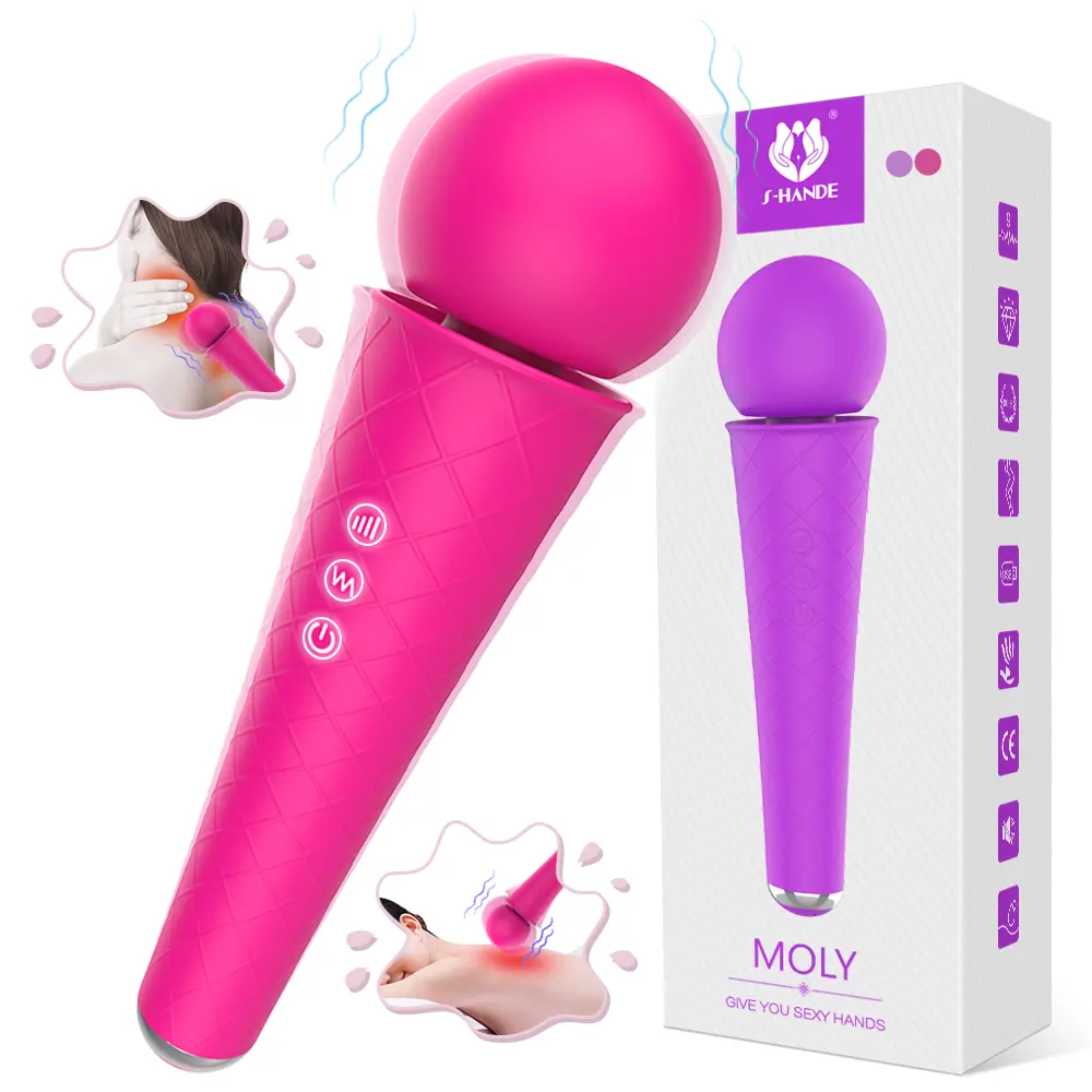S-HANDE Asli Pabrik Mainan Seks Silikon Lembut untuk Wanita Vibrator Es Krim Vibrator Tongkat Pijat Pemijat untuk Seks Wanita