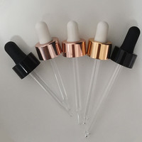 Compte-gouttes en verre avec pipette et col en aluminium lisse, vintage classique 13/415 din 18/410 din 18 / 415