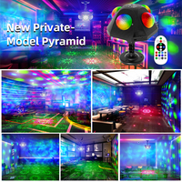 Luz de Fiesta con Control Remoto, Pirámide, RGB LED, Láser, Bola Mágica, Luz de Discoteca para Club, Bar, Hogar, Cumpleaños, Navidad