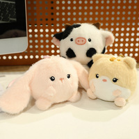 Porte-clés en peluche Kawaii rond, mini-animal à presser, jouet anti-stress doux, pendentif pour sac à dos d'enfants, cadeau en gros