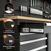 Gabinete de Herramientas Modular de Acero Resistente, Adecuado para Soluciones de Almacenamiento, Muebles de Banco de Trabajo Metálico para Taller Automotriz Profesional