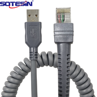 Support moule privé personnalisé 5M USB vers Rj50 câble de scanner de codes à barres lecteur de codes QR câble de données USB pour symbole LS2208 LS4208
