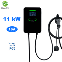 Estación de Carga para Vehículos Eléctricos de 11KW 16A IP65 GBT con Gestión Inteligente por Aplicación, WIFI, 4G, OCPP1.6, RFID, Cable de 5M y Pantalla LCD de 4.3 Pulgadas