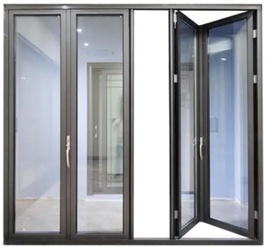 알루미늄 유리 접이식 도어 디자인 수평 이중 접이식 도어 접이식 도어 하드웨어 - Product Image 2