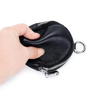 AndoBag Coin <b>Purse</b> for <b>Women</b> Genuine Cow Leather <b>Small</b> Round Bags Fashion Simple Earphone Storage Bag Card Holder 201 - Product Image 4