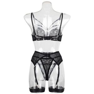 Muestras Gratis, Lencería Bordada de Tul, Liga, Lencería <span class=keywords><strong>Sexy</strong></span> para Mujer 2024, Conjunto de 3 Piezas de Lencería <span class=keywords><strong>Sexy</strong></span>, Ropa Interior <span class=keywords><strong>Sexy</strong></span> - Product Image 5