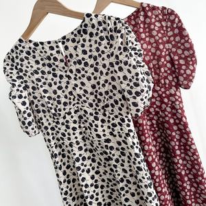 Robe taille mince à col en V imprimé cerise douce pour femmes robes japonaises <span class=keywords><strong>printemps</strong></span> été - Product Image 2