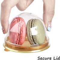 MorSun 50 Sets Support en or Couvercle dôme transparent Mini boîtes à cupcakes individuelles pour 60-80g Muffin Mooncake