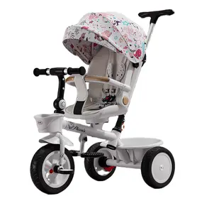 2024 New Pink Girl Princess dreirad fahrrad lieg- und sitzfähig multifunktionaler Babyscooter für Kinder 1-6 Jahre