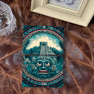 Cahier A6 fait main Design vintage fermeture à cravate 80 feuilles de papier épais cadeau parfait pour les membres du club de lecture avec <span class=keywords><strong>Pyrami</strong></span> aztèque - Product Image 1
