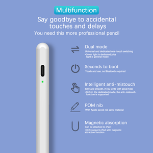 Stylet 2-en-1 actif capacitif en métal avec logo personnalisé, attraction magnétique et pointe fine pour iPad et téléphone - Product Image 2