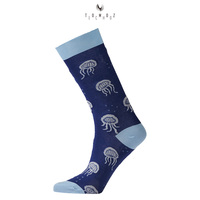 Chaussettes habillées pour femmes de haute qualité Jacquard Design légères respirantes avec motif de méduse de dessin animé ajoute une beauté unique pour les filles