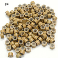 Vente en Gros 500 Pièces Micro-Anneaux Bordés de Silicone 5X3X3mm, Anneaux en Aluminium Silicone pour Extensions de Cheveux, Nano Perles pour Extensions de Cheveux Naturels