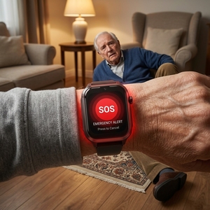 WONLEX Nuovo Design KT43 <span class=keywords><strong>Smartwatch</strong></span> 4G Android <span class=keywords><strong>GPS</strong></span> SOS per Anziani con Batteria Grande da 1100mAh, Fotocamera e Rilevamento Automatico delle Cadute - <span class=keywords><strong>Tracker</strong></span> di Sicurezza - Product Image 1