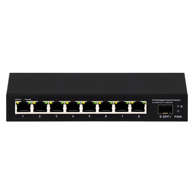 10G Ethernet Switch Unmanaged Network Switch 8*2.5G RJ45+1*10G SFP Ports