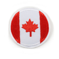 Patch en tissu brodé du drapeau national du Canada, prix d'usine, vente en gros, personnalisé, pour vêtements, offre spéciale